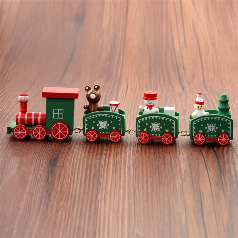 Train Painted Wood Christmas Decoration