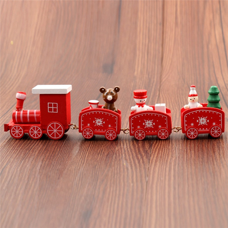 Train Painted Wood Christmas Decoration