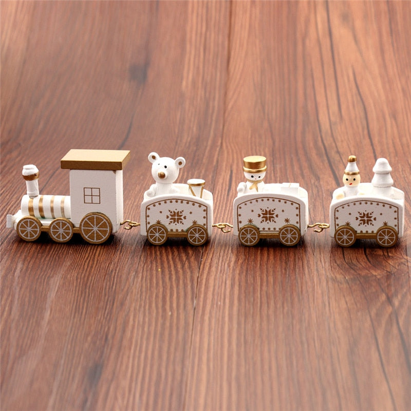 Train Painted Wood Christmas Decoration